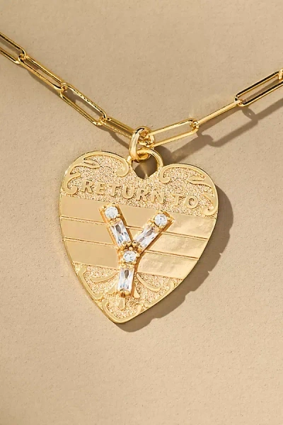 By Anthropologie Monogram Heart Charm Necklace In Multicolor
