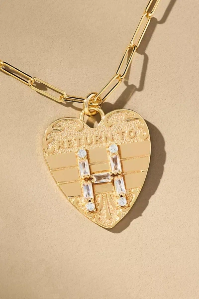 By Anthropologie Monogram Heart Charm Necklace In Multicolor