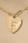By Anthropologie Monogram Heart Charm Necklace In Multicolor