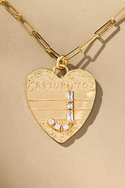 By Anthropologie Monogram Heart Charm Necklace In Multicolor