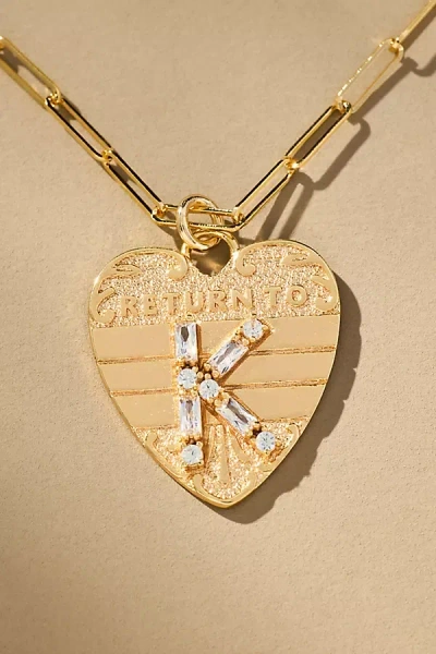 By Anthropologie Monogram Heart Charm Necklace In Multicolor
