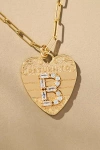 By Anthropologie Monogram Heart Charm Necklace In Multicolor