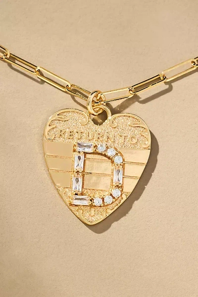 By Anthropologie Monogram Heart Charm Necklace In Multicolor
