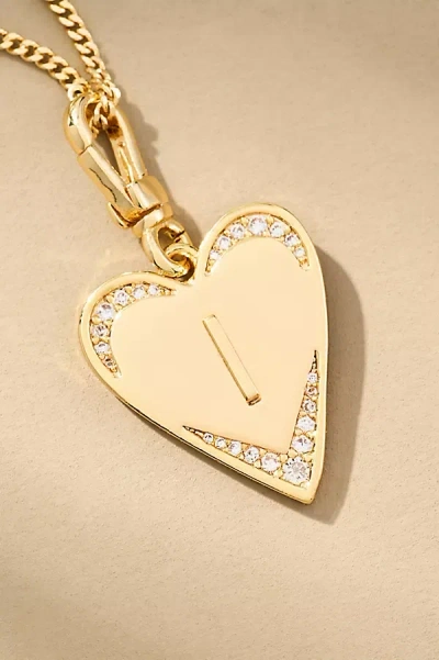By Anthropologie Monogram Heart Necklace In Multicolor