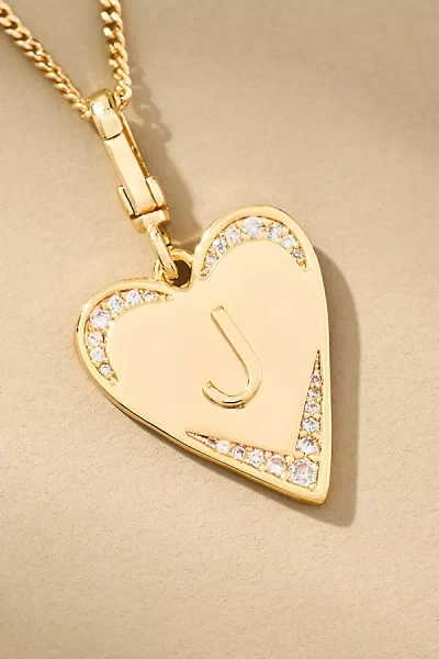 By Anthropologie Monogram Heart Necklace In Multicolor