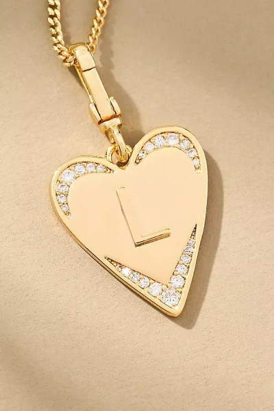 By Anthropologie Monogram Heart Necklace In Multicolor