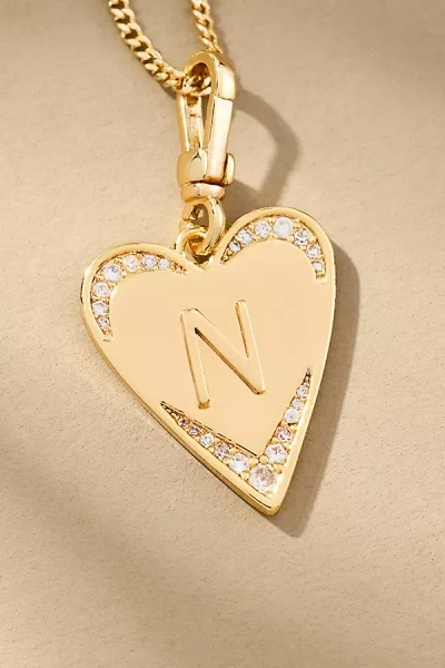 By Anthropologie Monogram Heart Necklace In Multicolor