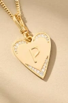 By Anthropologie Monogram Heart Necklace In Multicolor