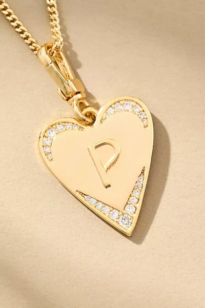 By Anthropologie Monogram Heart Necklace In Multicolor