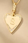 By Anthropologie Monogram Heart Necklace In Multicolor