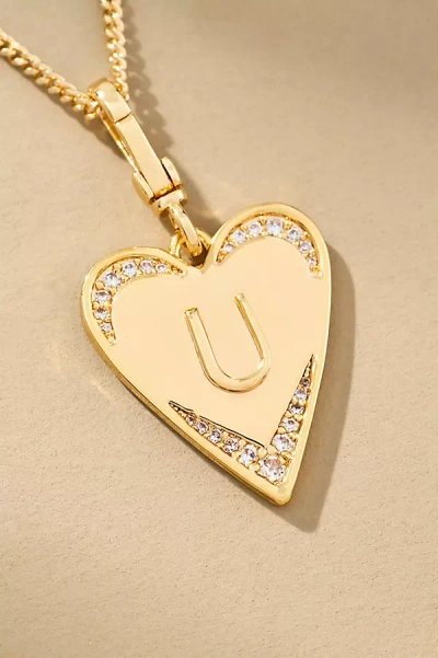 By Anthropologie Monogram Heart Necklace In Multicolor