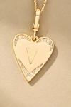 By Anthropologie Monogram Heart Necklace In Multicolor