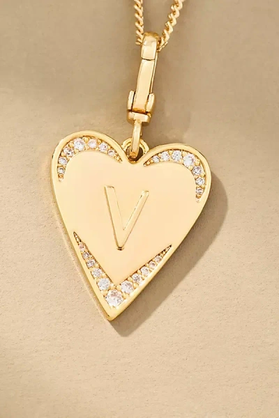 By Anthropologie Monogram Heart Necklace In Multicolor