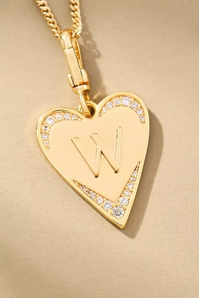 By Anthropologie Monogram Heart Necklace In Multicolor
