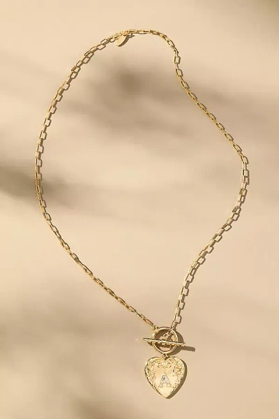 By Anthropologie Monogram Heart Toggle Necklace In Alphabet