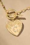 By Anthropologie Monogram Heart Toggle Necklace In Multicolor