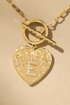 By Anthropologie Monogram Heart Toggle Necklace In Multicolor