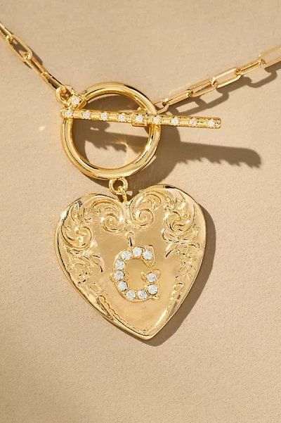 By Anthropologie Monogram Heart Toggle Necklace In Multicolor