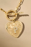 By Anthropologie Monogram Heart Toggle Necklace In Multicolor