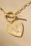 By Anthropologie Monogram Heart Toggle Necklace In Multicolor