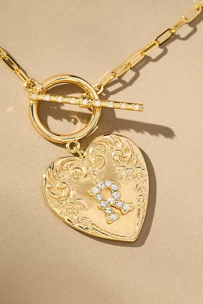 By Anthropologie Monogram Heart Toggle Necklace In Multicolor