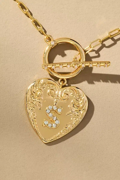 By Anthropologie Monogram Heart Toggle Necklace In Multicolor
