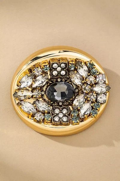 By Anthropologie Mosaic Crystal Brooch In Gold