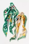 By Anthropologie Mosaic Hair Scarves, Set Of 2 In Green