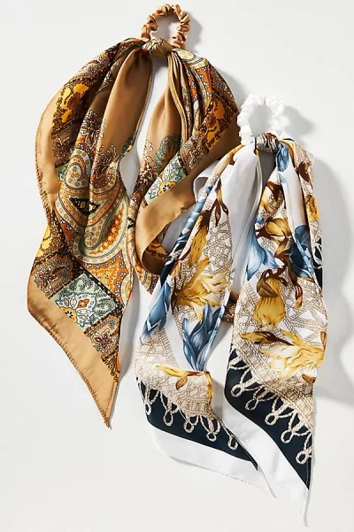 By Anthropologie Mosaic Hair Scarves, Set Of 2 In Yellow