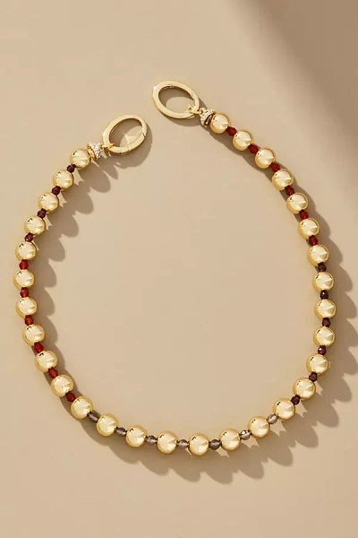 By Anthropologie Multi-bead Interlink Necklace In Red