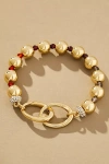 By Anthropologie Multi-bead Interlock Bracelet In Red