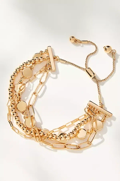 By Anthropologie Multi Beaded Chain Bracelet In Gold
