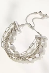 By Anthropologie Multi Beaded Chain Bracelet In Silver