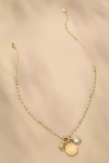 By Anthropologie Multi Charm Beaded Necklace In White
