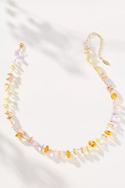 By Anthropologie Multi-color Beaded Necklace In Gold