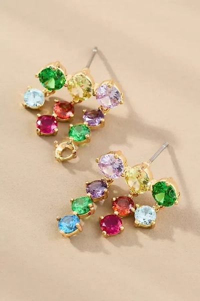 By Anthropologie Multi Crystal Drop Earrings In Multi