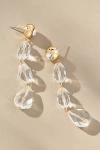 By Anthropologie Multi Crystal Drop Earrings In Transparent