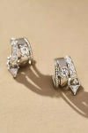 By Anthropologie Multi Crystal Huggie Hoop Earrings In Silver