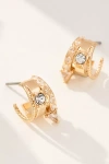 By Anthropologie Multi Crystal Huggie Hoop Earrings In Gold
