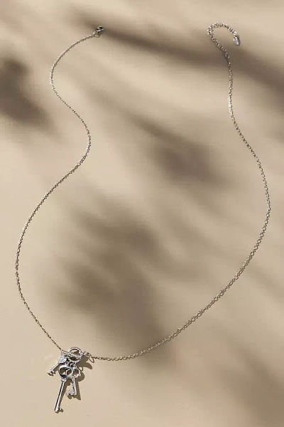 By Anthropologie Multi-key Pendant Necklace In Silver