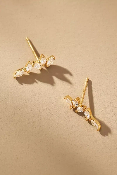 By Anthropologie Multi Marquis Crystal Post Earrings In Gold