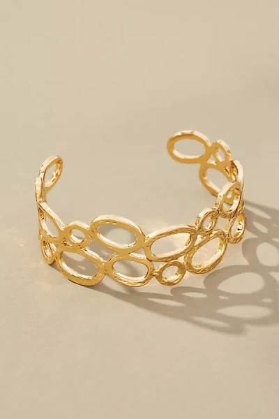 By Anthropologie Multi Ovals Cuff Bracelet In Gold