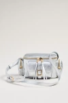 By Anthropologie Multi Pocket Cargo Crossbody Bag In Silver
