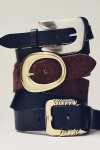 By Anthropologie Multi Ring Accent Buckle Belt In Black