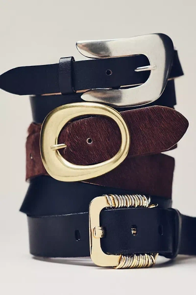 By Anthropologie Multi Ring Accent Buckle Belt In Black