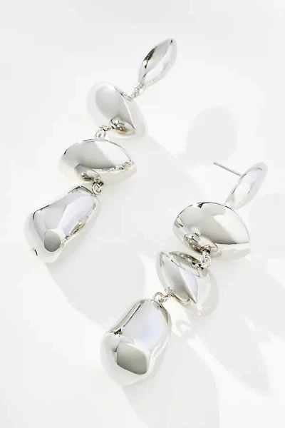 By Anthropologie Multi Shaped Drop Earrings In Silver
