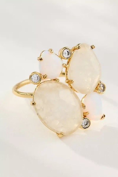 By Anthropologie Multi Stone Cocktail Ring In Pink