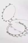 By Anthropologie Multi Stone Thin Hoop Earrings In Silver