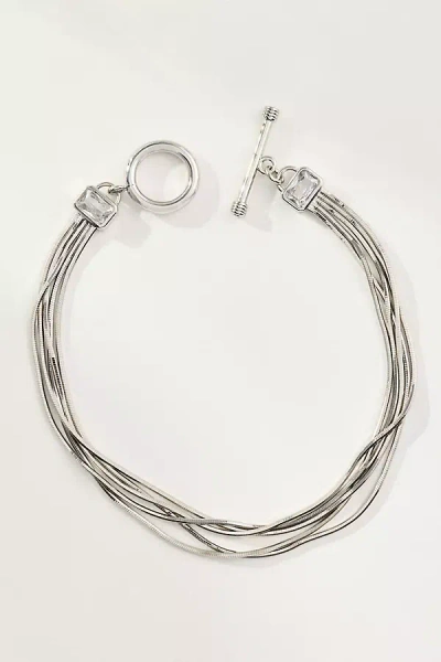 By Anthropologie Multi Strand Layered Bracelet In Silver