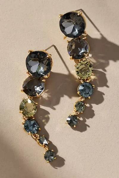 By Anthropologie Multicolor Crystal Drop Earrings In Black